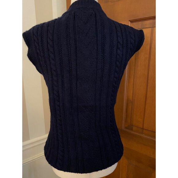 VTG Laura Ashley 100% Wool Thick Cable Knit Sweater Womens Small Preppy Classic - Picture 13 of 13
